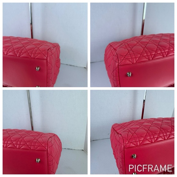 Lady Dior Shopper Tote Bag Lambskin Leather Cannage LRG - Picture 6 of 13